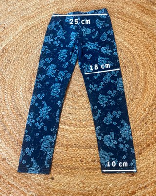 Leggings Niña Azul Marino Flores 8A
