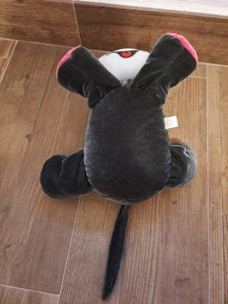 Peluche de Gato Negro y Rosa