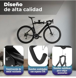 Soporte Pared Bicicleta Horizontal Negro