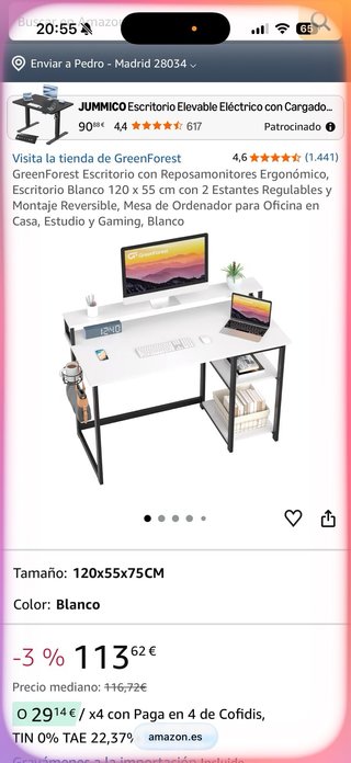 Escritorio con Estante Superior