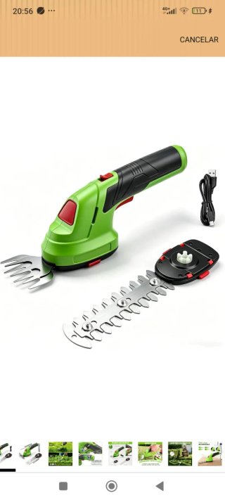 Mini cortasetos eléctrico 2 en 1