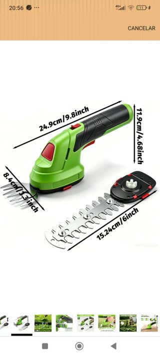 Mini cortasetos eléctrico 2 en 1