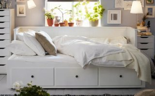 Cama nido blanca Ikea Hemnes con colchones