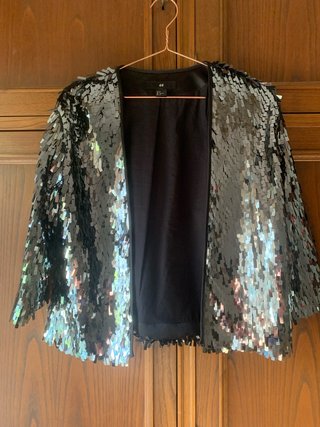 Chaqueta lentejuelas gris H&M