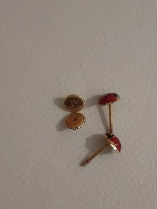 Pendientes Mariquita Oro 18K Bebé