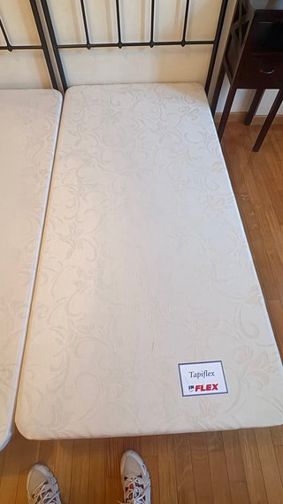 2 Camas 90x190 cm: Bases Tapiflex FLEX + Cabecero