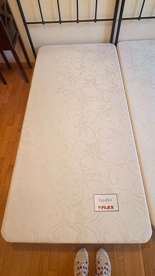 2 Camas 90x190 cm: Bases Tapiflex FLEX + Cabecero