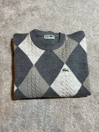 Jersey Lacoste Argyle Beige y Gris