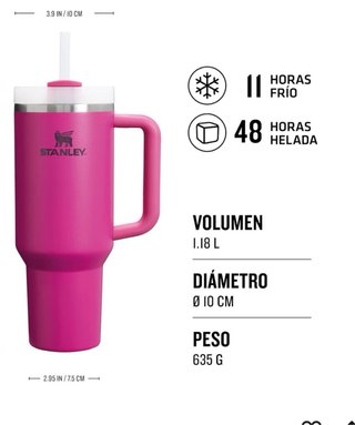 Botella Térmica Stanley Rosa con Asa