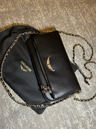 Borsa Zadig & Voltaire nera con dettagli oro