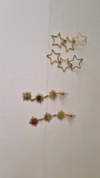 2 Pares de Pendientes Estrellas y Soles