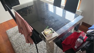 Mesa Comedor Cristal y Metal