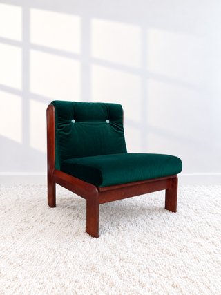 BUTACA GUILLEUMAS. TERCIOPELO VERDE. 70s