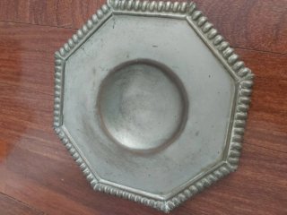 Plato vintage octogonal decorado