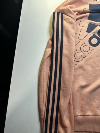 Sudadera Adidas 3 Stripes rosa salmón con logo S