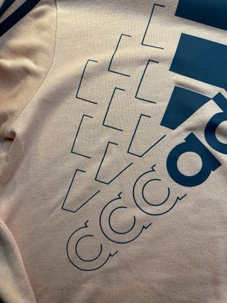 Sudadera Adidas 3 Stripes rosa salmón con logo S