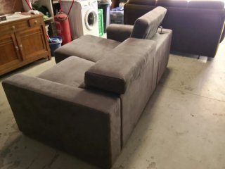 Sofá modular tela beige/gris