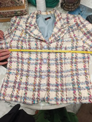 Traje de Tweed Multicolor Talla 46