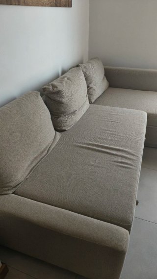 Sofá cama chaise longue beige