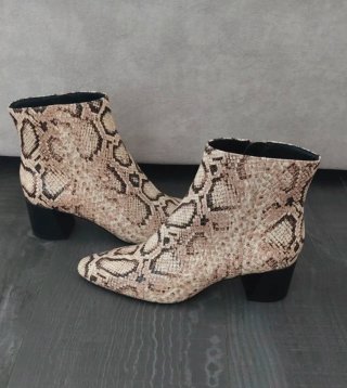 Botines Mango Estampado Serpiente  Nuevo etiqueta