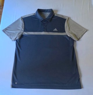 Polo Adidas Azul y Gris