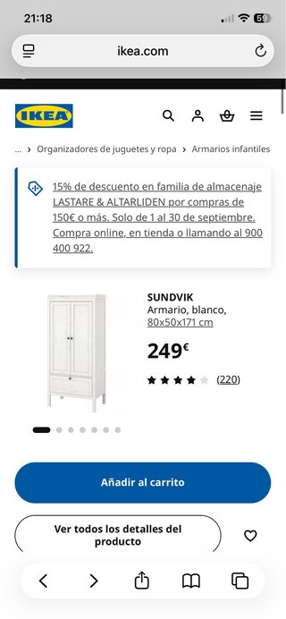 Armario SUNDVIK Ikea blanco