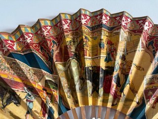 Abanico Antiguo Escena Taurina Años 30