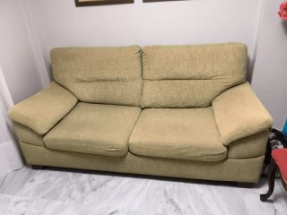 Sofá Cama Beige/Verde Tela