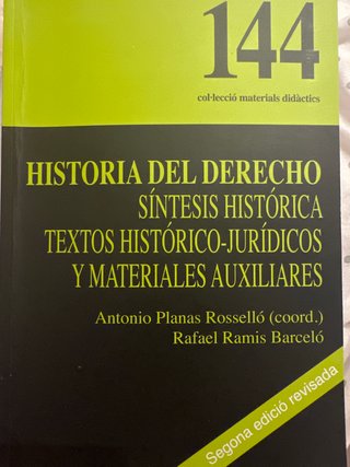Historia del derecho síntesis histórica, textos...
