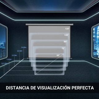 Pantalla proyector eléctrica 84" portátil