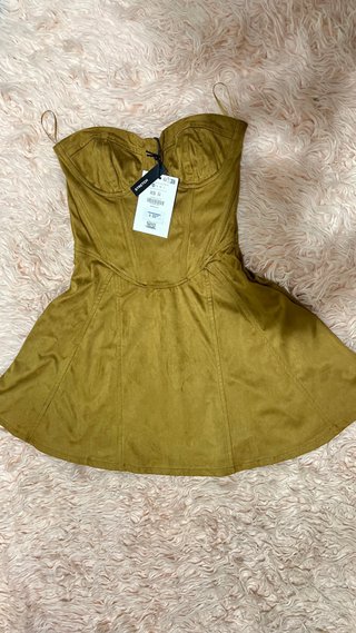 Vestido Corsé Corte Princesa Verde Oliva