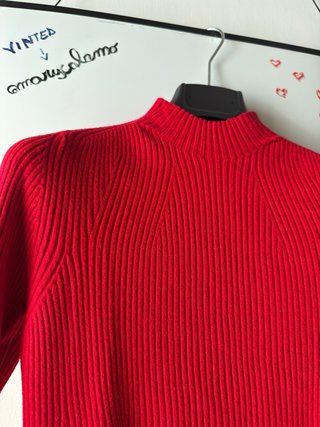 Maglia rossa collo alto