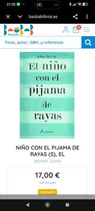 El niño con el pijama de rayas
