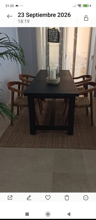 Set de 4 Sillas de Madera y rafia