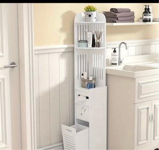 Mobiletto bagno 5 ripiani bianco