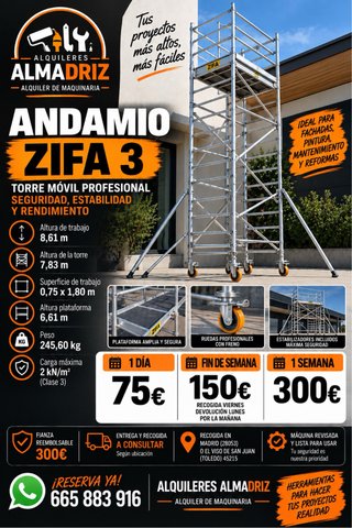 Alquiler Andamio ZIFA 3 - 8,61m