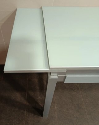 Mesa de comedor extensible cristal y metal