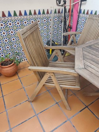 Conjunto Mesa y 2 Sillas de Madera de Teca