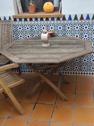 Conjunto Mesa y 2 Sillas de Madera de Teca