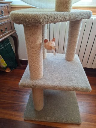 Rascador para gatos de tela y sisal 117 x 45 cm