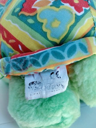 Peluche tortuga vintage colorida 21x15 cm