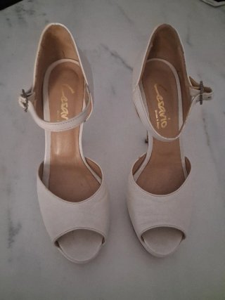 Scarpe con tacco in pelle bianche
