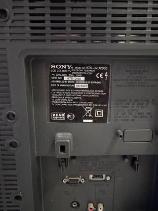 TV Sony Bravia 32 KDL-32U2000 SIN MANDO