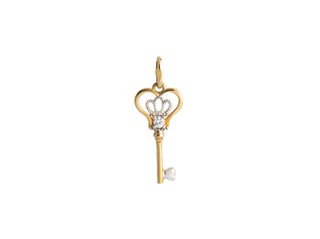 Colgante Llave Oro Bicolor 18k