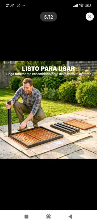 Mesa extensible jardín madera y metal