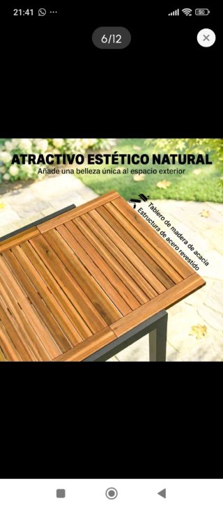 Mesa extensible jardín madera y metal