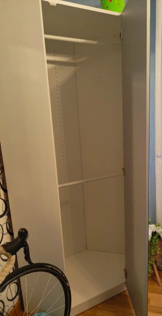 Armario Esquinero Blanco con puerta de espejo