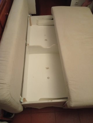 Sofá cama beige tela seminuevo