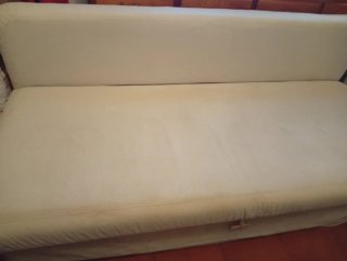 Sofá cama beige tela seminuevo