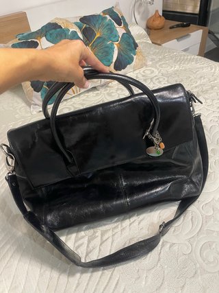 Bolso para Portátil de Piel Negro